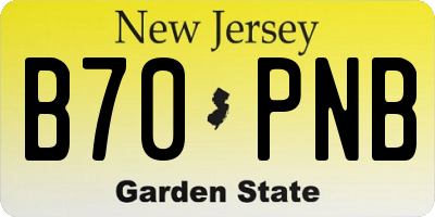 NJ license plate B70PNB