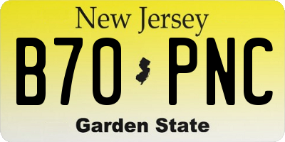 NJ license plate B70PNC