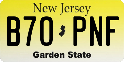 NJ license plate B70PNF