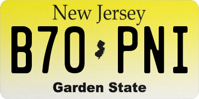 NJ license plate B70PNI