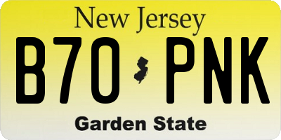 NJ license plate B70PNK