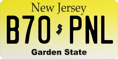 NJ license plate B70PNL