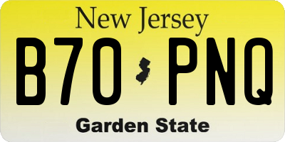 NJ license plate B70PNQ