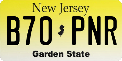 NJ license plate B70PNR
