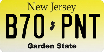 NJ license plate B70PNT