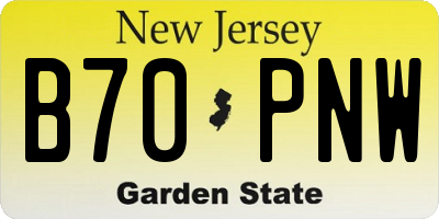 NJ license plate B70PNW