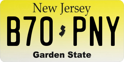 NJ license plate B70PNY