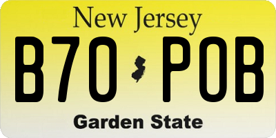 NJ license plate B70POB