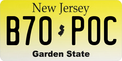 NJ license plate B70POC