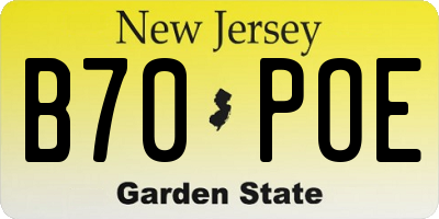 NJ license plate B70POE