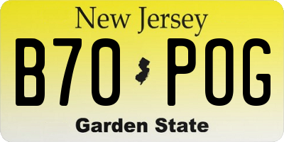 NJ license plate B70POG