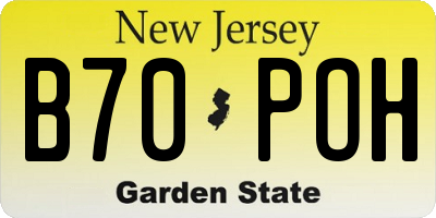 NJ license plate B70POH