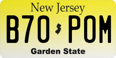 NJ license plate B70POM