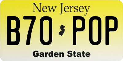 NJ license plate B70POP