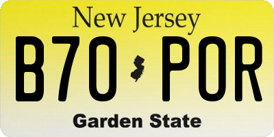 NJ license plate B70POR