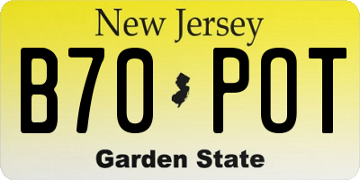 NJ license plate B70POT