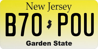 NJ license plate B70POU