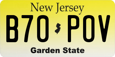 NJ license plate B70POV