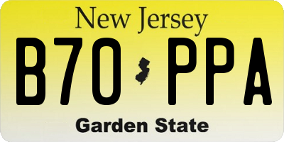 NJ license plate B70PPA