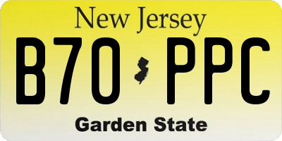 NJ license plate B70PPC