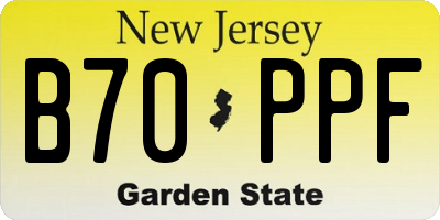 NJ license plate B70PPF