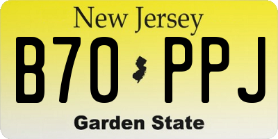 NJ license plate B70PPJ