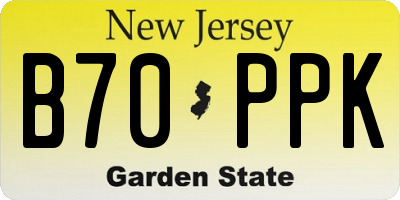NJ license plate B70PPK