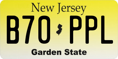 NJ license plate B70PPL