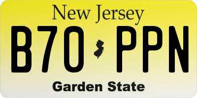 NJ license plate B70PPN