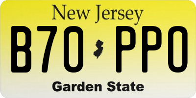 NJ license plate B70PPO