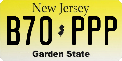 NJ license plate B70PPP