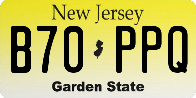 NJ license plate B70PPQ