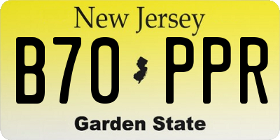 NJ license plate B70PPR
