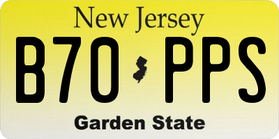 NJ license plate B70PPS
