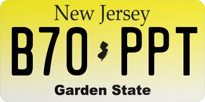NJ license plate B70PPT