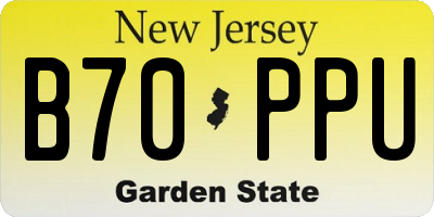 NJ license plate B70PPU