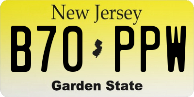NJ license plate B70PPW