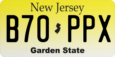 NJ license plate B70PPX
