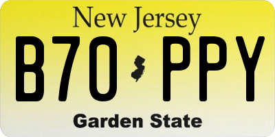 NJ license plate B70PPY