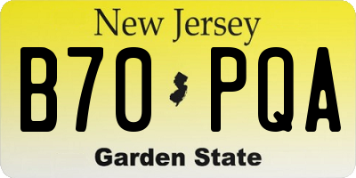 NJ license plate B70PQA