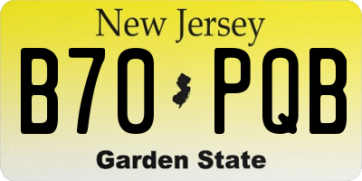 NJ license plate B70PQB