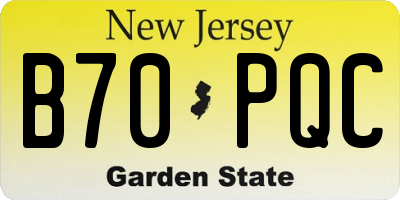NJ license plate B70PQC