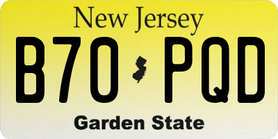NJ license plate B70PQD