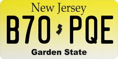 NJ license plate B70PQE