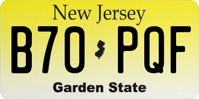 NJ license plate B70PQF