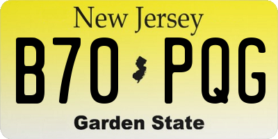 NJ license plate B70PQG