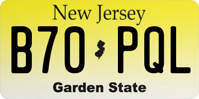 NJ license plate B70PQL