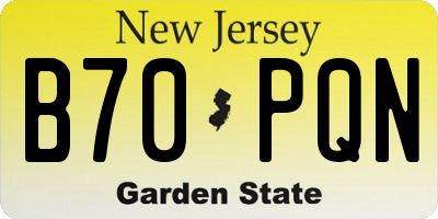 NJ license plate B70PQN