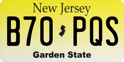 NJ license plate B70PQS