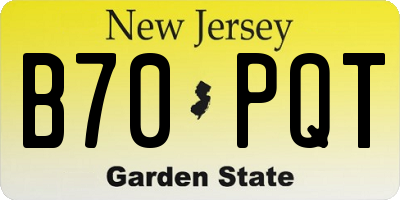 NJ license plate B70PQT